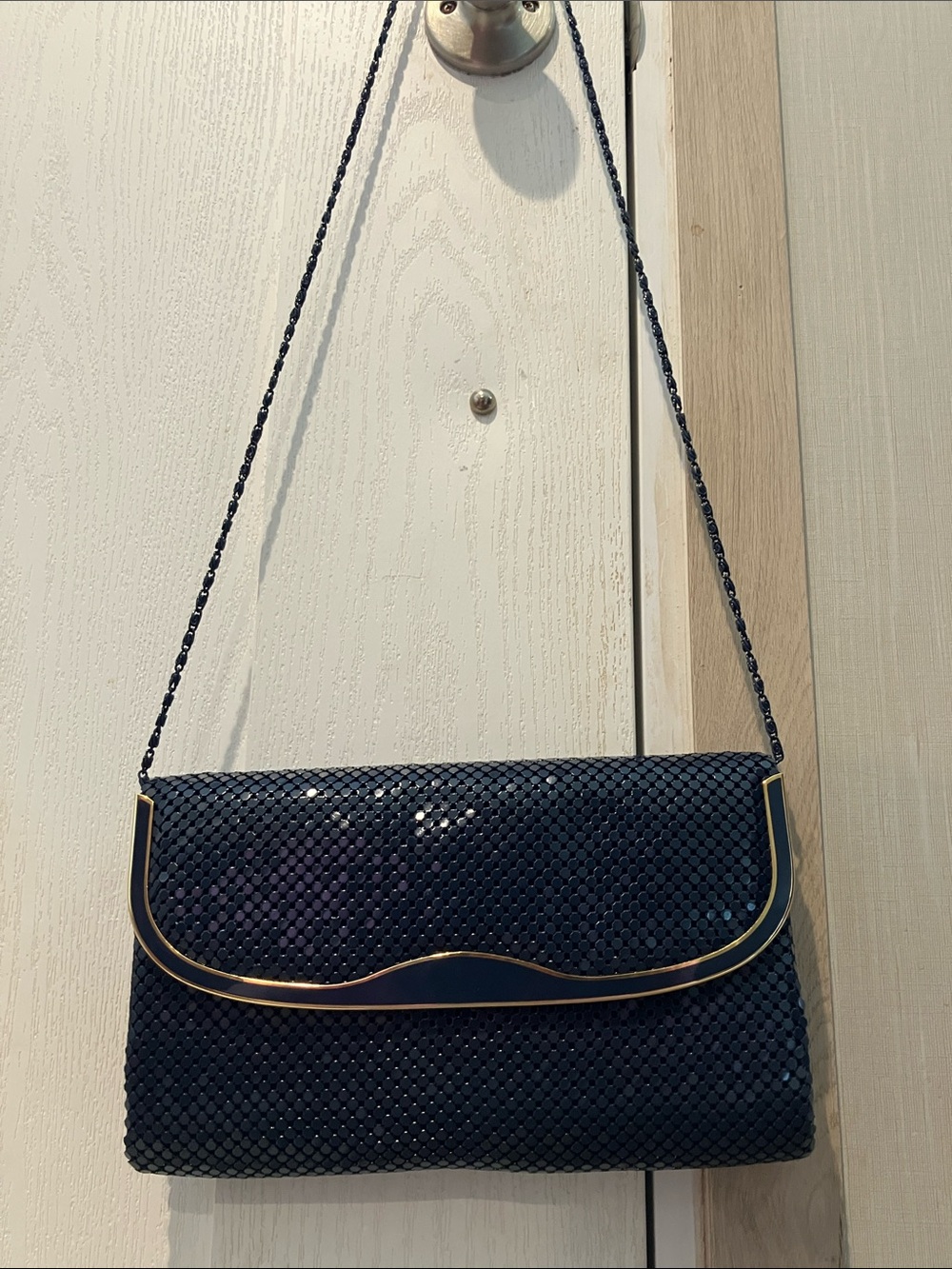 Vintage 70’s Marlo mesh evening bag with Gold Trim
